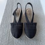 Studio Works  Millie Black Sheer Mesh and Canvas Wedge Espadrilles Sandals Size 9 Photo 2