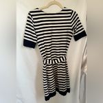 Banana Republic Navy and White Striped Short Sleeve Dress with Tie Waist In XXS Blue Photo 2