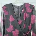 Formal cocktail wrap dress black and burgundy wedding size 6 Photo 1