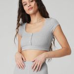 Alo Yoga Blissful Henley Bra Top Photo 0