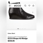 Ecco Like New  Leather Shape 45 Wedge Boots Black Size 7 - 7.5 Retail $259.00 Photo 9