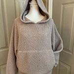 American Eagle teddy pullover Sherpa fleece hoodie in a dusty pink/mauve. Sz S. Photo 0