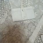 Ecru  Streep Patchwork Embroidered Shirt Photo 6