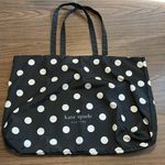 Kate Spade Extra Large Beach Tote Fabric Black White Bag Polka Dot Photo 1