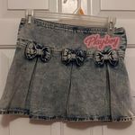 Playboy  Light Blue Denim Skirt with Bows 00 Photo 0