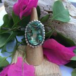 Abalone Sterling Silver Ring Size 7 Green Photo 4