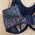 Elomi Energise Sports Bra EL8042 NEW Size 40L Navy Geo Underwire Blue Photo 8