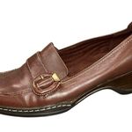 Naturalizer Leather Loafers Size 7.5 Olla Square Toe Slip On Shoes Photo 1
