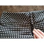 Elle Mid Rise Black w White Square Pattern Cropped Capri Pant Pockets Women's 2 Photo 2