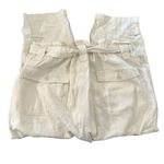Banana Republic  lunch bag cream cropped linen blend pants size 12P, inse… Photo 1