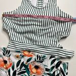 Cupshe Miss You Poppy One Piece Swimsuit Floral Stripe Size Large Photo 7