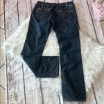 Fragile Dark Blue Straight Leg Jeans with Classic Denim Construction Photo 4