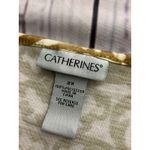 Catherines  Tee Shirt Womens 2X Short Sleeve V Neck Geometric Gold White Photo 1