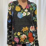 Johnny Was Blooming Breeze Pullover Hoodie Camo Grey Black Sz XS Boho Casual EUC Photo 1