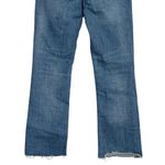 ZARA  Bootcut High Rise Straight Jean Stretch Raw Hem Zip Button 2 Blue #3324 Photo 5