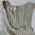 ZARA  Silver Metallic Knit Tank Photo 7