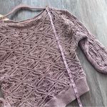 Free People  asymmetrical slouchy open knit sweater dusty‎ rose pink size S Photo 1