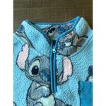 Disney  Stitch Women's Light BlueQuarter‎ Zip Print Fleece Sweatshirt Size Medium Photo 2