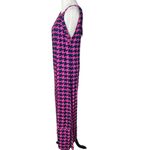 Escapada  Womens Long Maxi‎ Dress Pink Side Split Houndstooth Beach Cruise Size S Photo 2