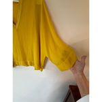 ZARA  3/4 Sleeve V-Neck Batwing Blouse Loose Fit Yellow Women's Size Medium Photo 4