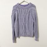 Free People  Frankie Cable Knit Sweater Heavenly Lavender Size XL Photo 2