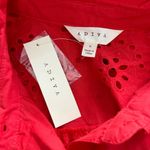 ADIVA Red Pink Sheer Eyelet Lace Peasant Blouse Boho Festival Top Small NWT Photo 11