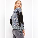 Free People Mix N Match Mixed Print Top V-Neck Crop Boho in Black Combo Size M Photo 2