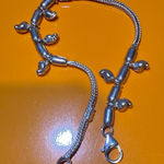 Sterling Silver Snake Chain Bracelet Dangling Bead Charm Vintage 925 Size OS Photo 0