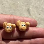 Vintage Ceramic Pig Earrings Farm Animals Piglet Jewelry Women’s Handmade Orange Photo 4