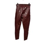 Spanx  Faux Patent Leather Leggings Large Burgundy‎ Ruby Photo 6