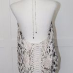 Haute Hippie  Scarface Beaded Silk Halter Top Leopard Snake Print Size Large Photo 3