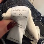 MOUSSY VINTAGE DESIGNER JEANS SZ 27 CAPAC WIDE STRAIGHT CROPPED DARK WASH RAWHEM Photo 6