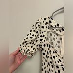 Reformation Lacey Midi Dress in White/Black Polka Dot size 2 Photo 3