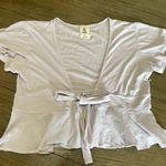 Free People NWOT Knot Me Lavender purple peplum tie-front blouse Photo 0