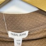 Tribal Jeans Brown Quilted Mock Turtleneck Sweatshirt Size M Photo 3