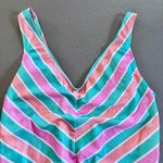 Vintage 70s Avon Fashion Striped One Piece Swimsuit Vtg Swimwear XS/Small Green Photo 2