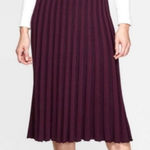 A New Day burgundy knit accordion pleat midi skirt size M Photo 0