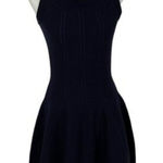 Eliza J  Blue Knit Fit‎ And Flare Sleeveless Dress Small Elegant Stretchy Classic Photo 0