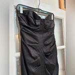 Nicole Miller Classic Timeless Black Silk Corset Bow Strapless Dress Size 6 S Photo 2