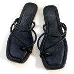 Dolce Vita Leanna Strappy flat sandal in black with a square toe lizard embossed Size 7 Photo 0
