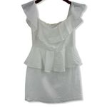 Amanda Uprichard White Peplum Off Shoulder Dress Photo 4