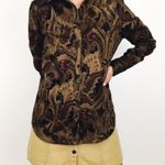 CHAPS NWOT Paisley Button-Front No-Iron Blouse | Size M Photo 8