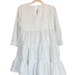 ZARA  Tiered Baby Doll Dress White Textured Ruffle Size Medium Photo 1