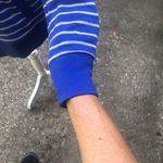 Banana Republic  Pullover Shirt in Royal Blue Heather Gray Stripes in Size Med Photo 9