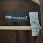 Vintage Sag Harbor Dress Brown Blazer Jacket‎ Coat Faux Suede Size 10 Photo 1