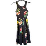 ASOS NWT Black Floral Full Skirt Midi Dress Size 4 Photo 1