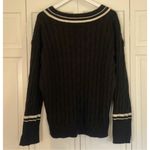Gap black and white stripe vneck wool blend sweater large Photo 5