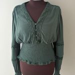 Scarlet Darkness Top Size Large Green Peasant Dark Romance Renaissance Goth Photo 0