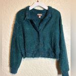 Willow & Root Green eyelash knit cardigan sweater size small Blue Photo 0