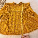 Scotch & Soda Eyelet Lace Ruffle Shoulder Mustard Broderie Anglaise Top Size S Photo 12